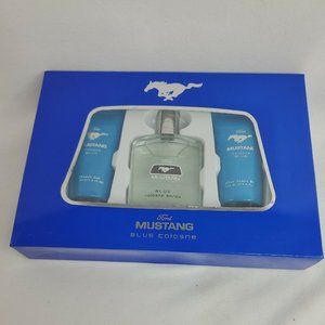 Blue Cologne By Ford Mustang For Men Set: EDT Pour Homme 3.4oz+ SG 3.4 + ASB 3.4